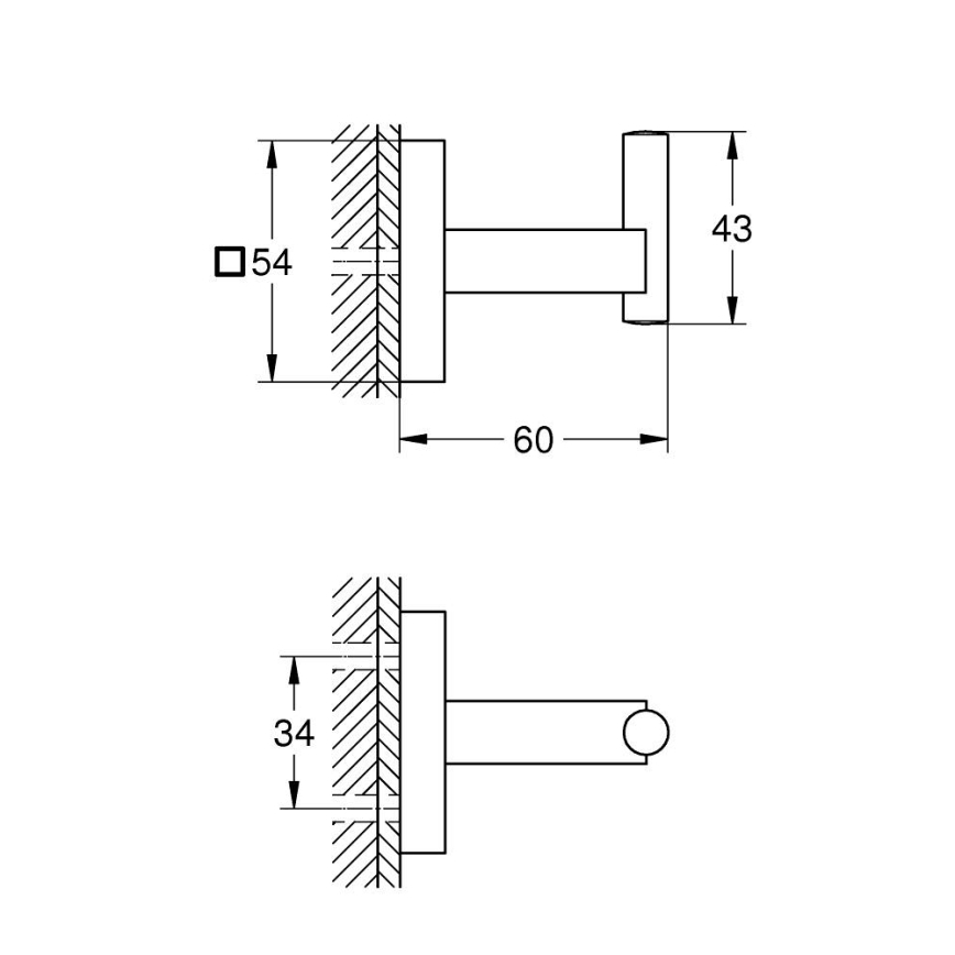 GROHE 40961DC0 - Bademantelhaken START CUBE, Edelstahl