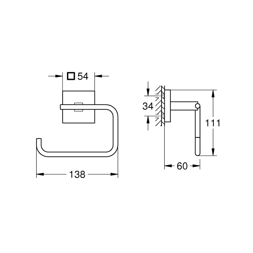 GROHE 40978000 - Toilettenpapierhalter START CUBE, glänzender Chrom