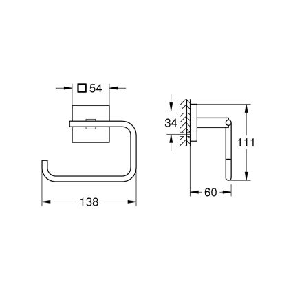 GROHE 409782430 - Toilettenpapierhalter START CUBE schwarz
