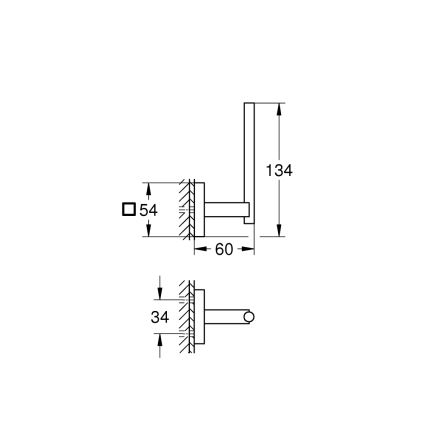 GROHE 409792430 - Ersatz-Toilettenpapierhalter START CUBE 13,4x6 cm schwarz