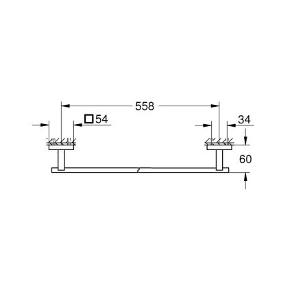 GROHE 41089000 - Handtuchhalter START CUBE 600 mm, Hochglanz-Chrom