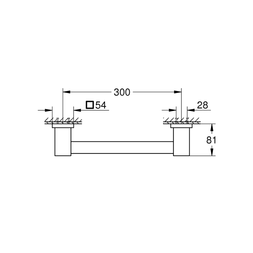 GROHE 410942430 - Badewannengriff START CUBE 354 mm schwarz