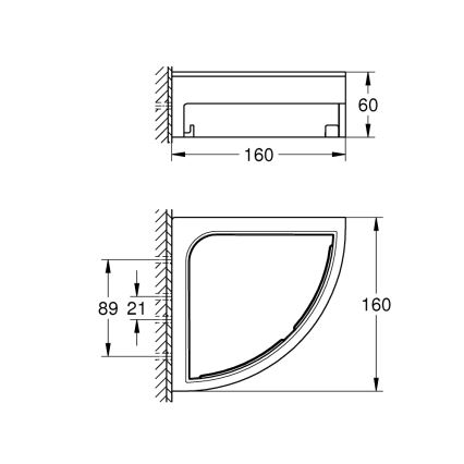 GROHE 41106DC0 - Eck-Duschablage START CUBE 200 x 200 x 60 mm Edelstahl