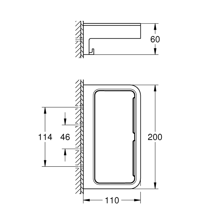 GROHE 41107DC0 - Duschablage START CUBE 200 mm, aus Edelstahl
