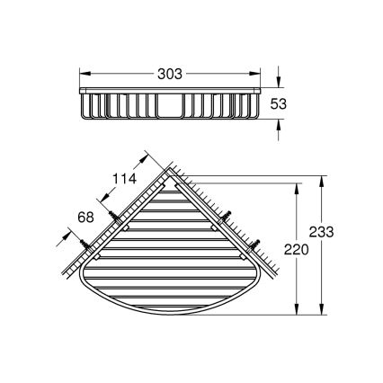 GROHE 41172000 - Eckablage QUICKFIX START COSMOPOLITAN 30,3 × 5,3 cm, Chrom