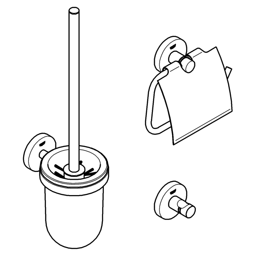 GROHE 41204DC0 - 3-in-1 WC-Zubehörset START, Edelstahl