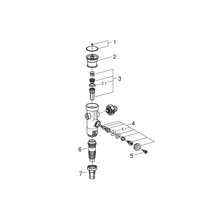 GROHE 43996000 - Druckspüler RONDO 3”