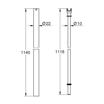 GROHE 48514000 - Duschstange zur nachträglichen Montage, glänzender Chrom