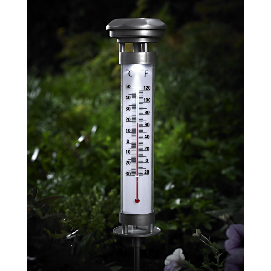 Grundig 89640 - LED Solarleuchte mit Thermometer 1xLED/1,2V 600 mAh IP44