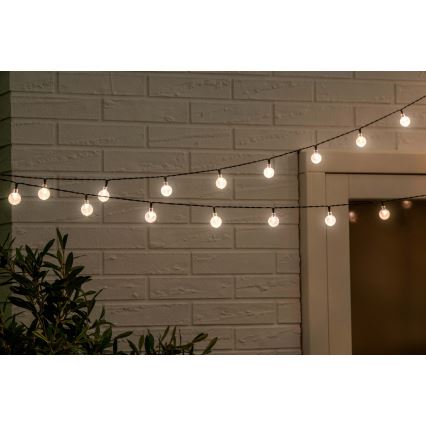 Grundig - Dimmbare LED-Solarlichterkette 50xLED/8 Funktionen 9,35m IP44 warmweiβ + Fernbedienung