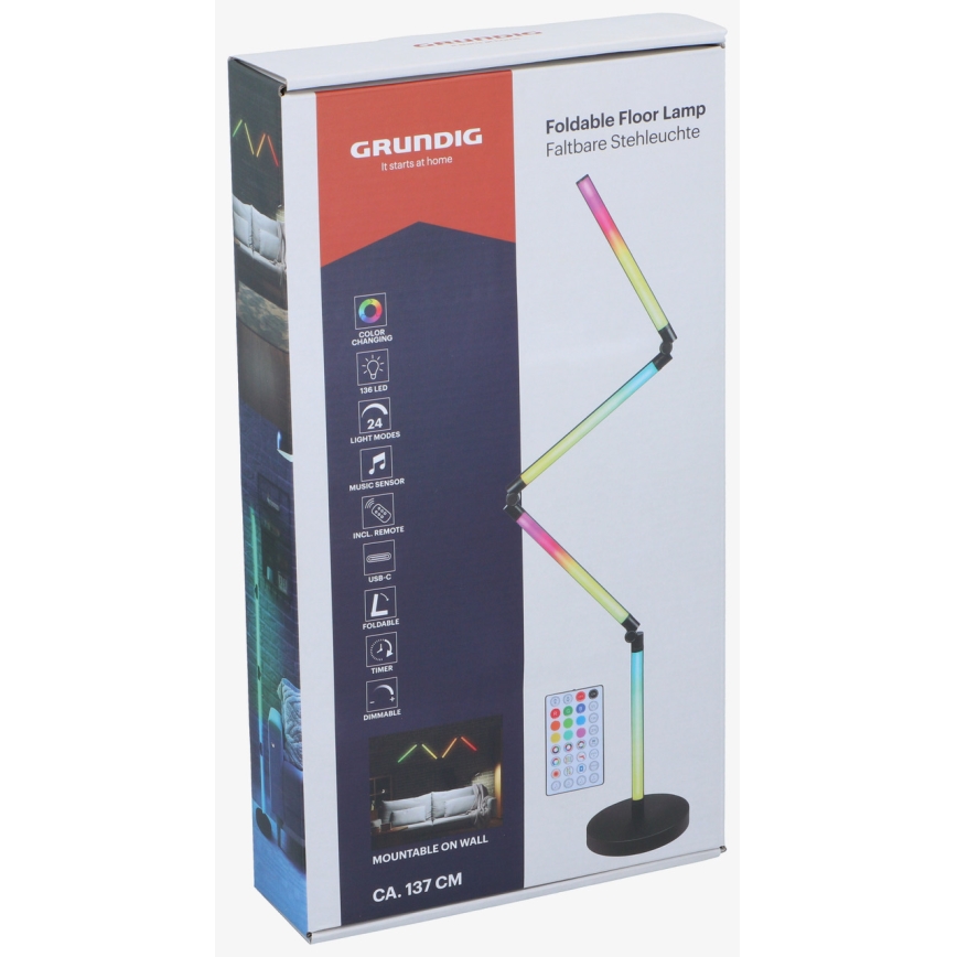 Grundig - LED RGB dimmbare Stehlampe 2-in-1 LED/230V + Fernbedienung