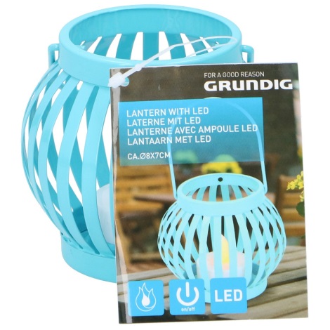 Grundig - LED Laterne LED/1xCR2032 blau