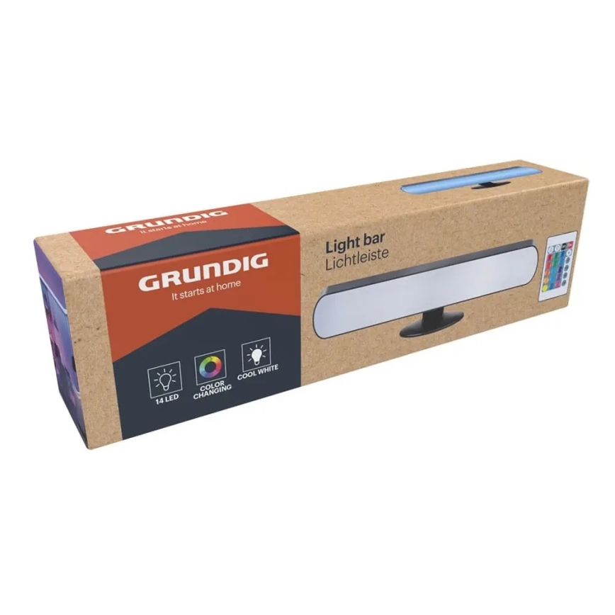 Grundig - LED RGBW dimmbare Tischlampe LED/0,7W/5V schwarz + Fernbedienung