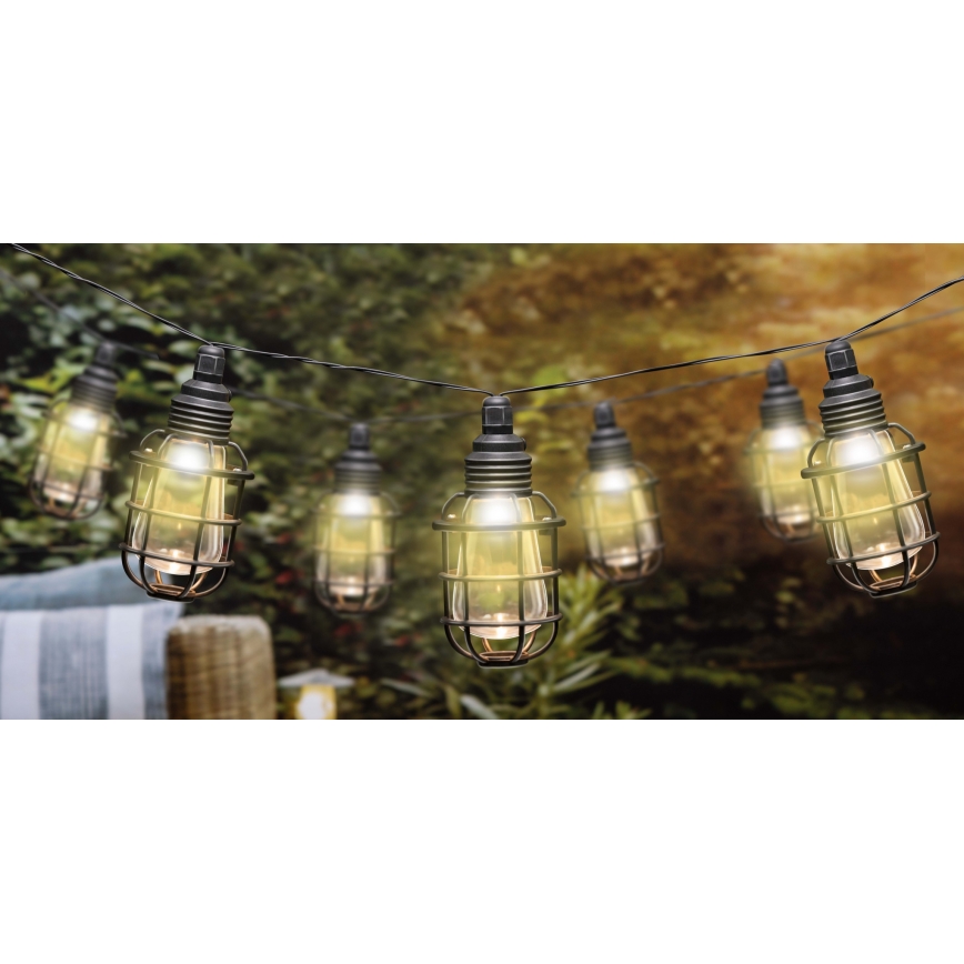Grundig - LED-Solarlichterkette 10xLED 3,8m IP44 warmweiβ