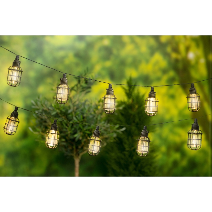 Grundig - LED-Solarlichterkette 10xLED 3,8m IP44 warmweiβ