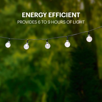 Grundig - LED-Solarlichterkette 50xLED/8 Funktionen 6,9m warmweiβ