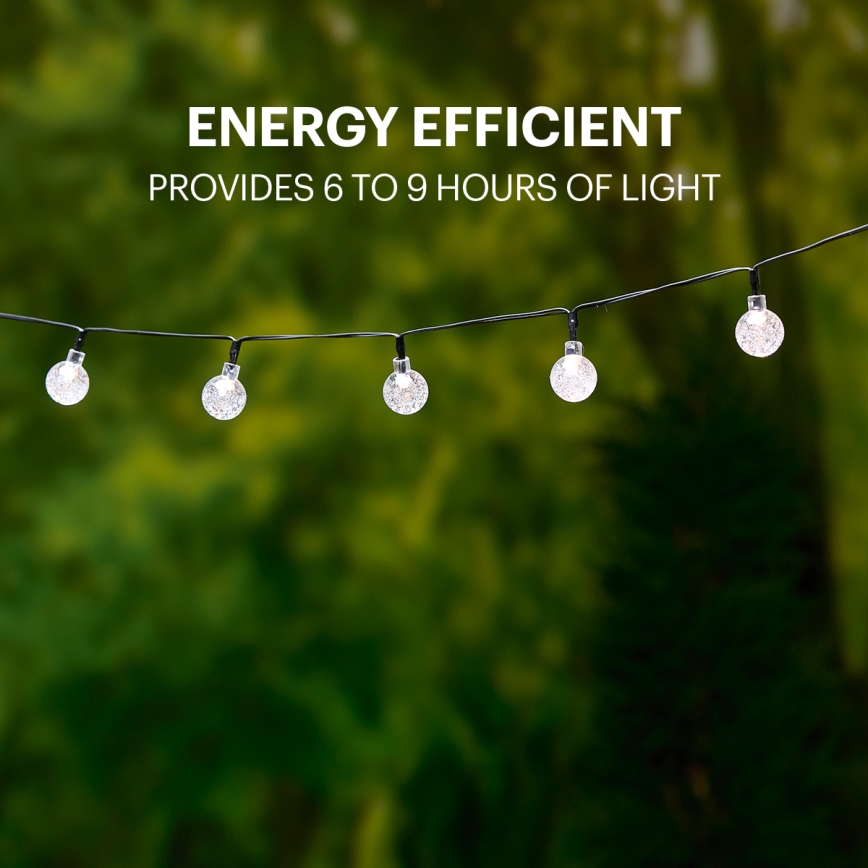 Grundig - LED-Solarlichterkette 50xLED/8 Funktionen 6,9m warmweiβ