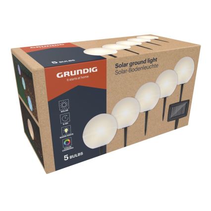 Grundig - SET 5x LED RGBW  Solarleuchte LED/3,2V IP44