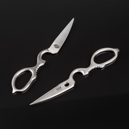 Gudaro - 5-teiliges Set Damast-Küchenmesser SHIRO + Messerhalter und Geflügelschere