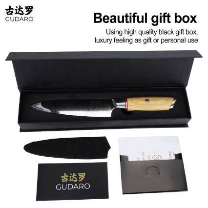 Gudaro - Damast-Allzweck-Küchenmesser HIKARI 5, 67 Lagen Stahl, Klingenlänge 12,5 cm