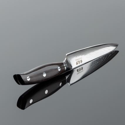 Gudaro - Universelles Damast-Küchenmesser SHIRO 5, 67 Lagen Stahl, Länge 12,5 cm