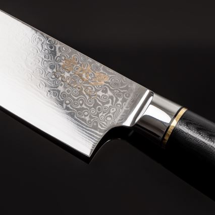 Gudaro - Damast-Chefmesser AKIRO 8, 67 Lagen Stahl, Klingenlänge 20 cm, schwarz
