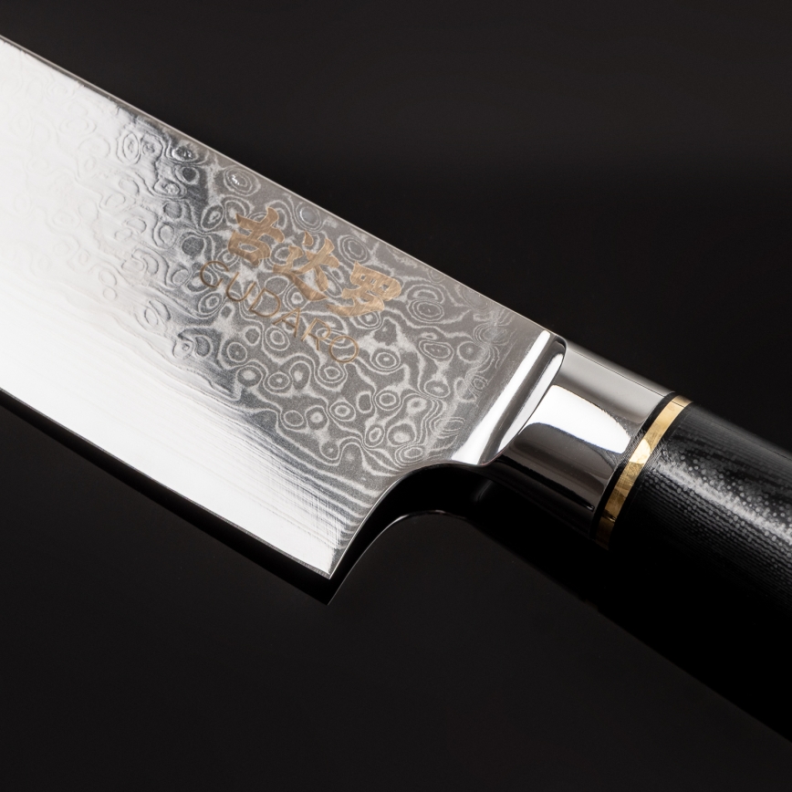 Gudaro - Damast-Chefmesser AKIRO 8, 67 Lagen Stahl, Klingenlänge 20 cm, schwarz