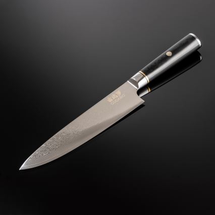 Gudaro - Damast-Chefmesser AKIRO 8, 67 Lagen Stahl, Klingenlänge 20 cm, schwarz