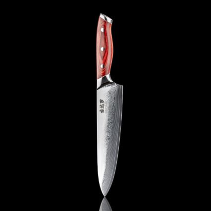 Gudaro - Damast-Kochmesser KENSHO 8, aus 67 Lagen Stahl, Klingenlänge 20 cm
