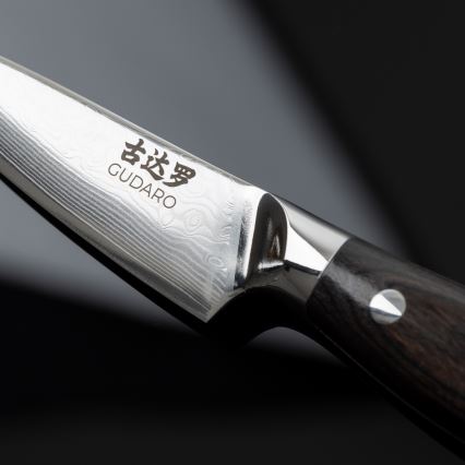 Gudaro - Damast-Küchenmesser SHIRO 3,5, 67-lagiger Damaststahl, Klingenlänge 9,5 cm