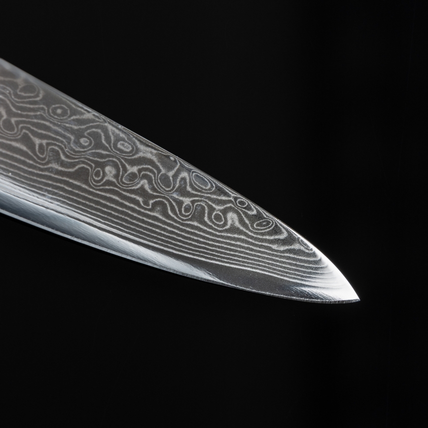 Gudaro - Damast-Küchenmesser SHIRO 3,5, 67-lagiger Damaststahl, Klingenlänge 9,5 cm