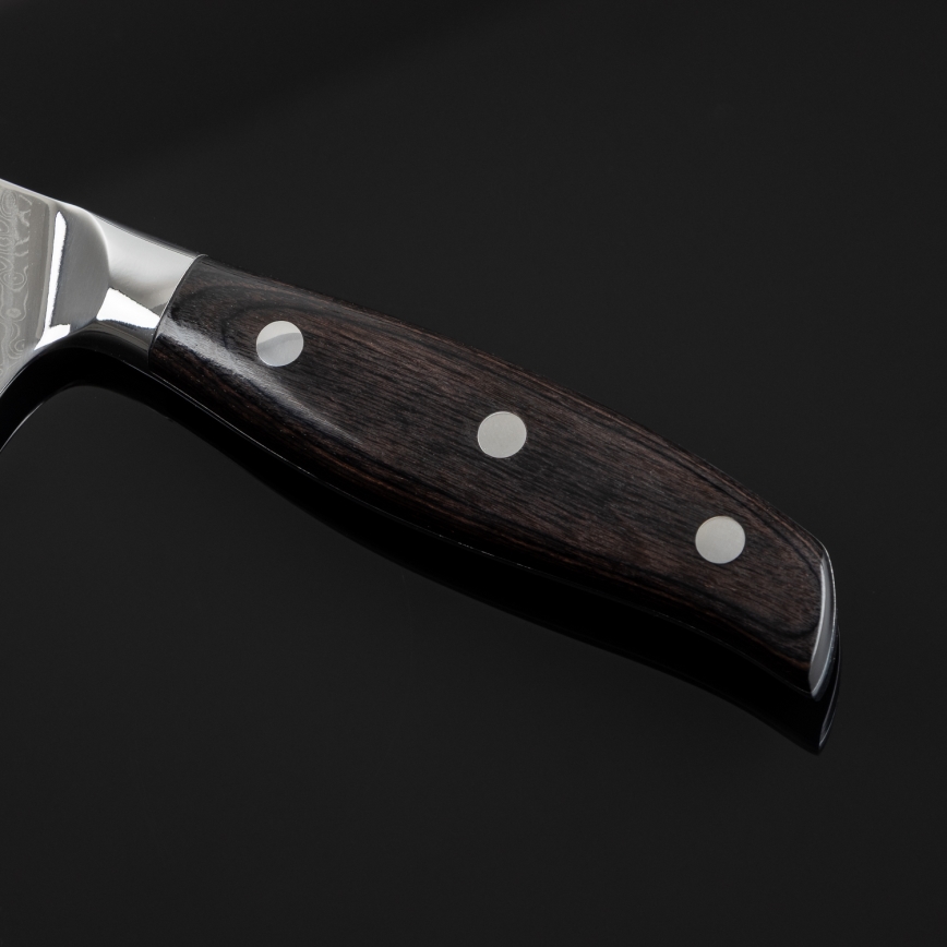 Gudaro - Damast-Santoku-Küchenmesser SHIRO 7, aus 67 Lagen Stahl, Klingenlänge 17,5 cm