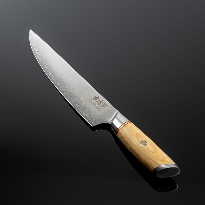 Gudaro - Damast-Tranchiermesser HIKARI 8, 67 Lagen Damaststahl, Klingenlänge 20 cm