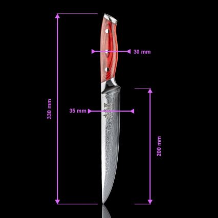 Gudaro - Damast-Tranchiermesser KENSHO 8, aus 67 Lagen Stahl, Klingenlänge 20 cm