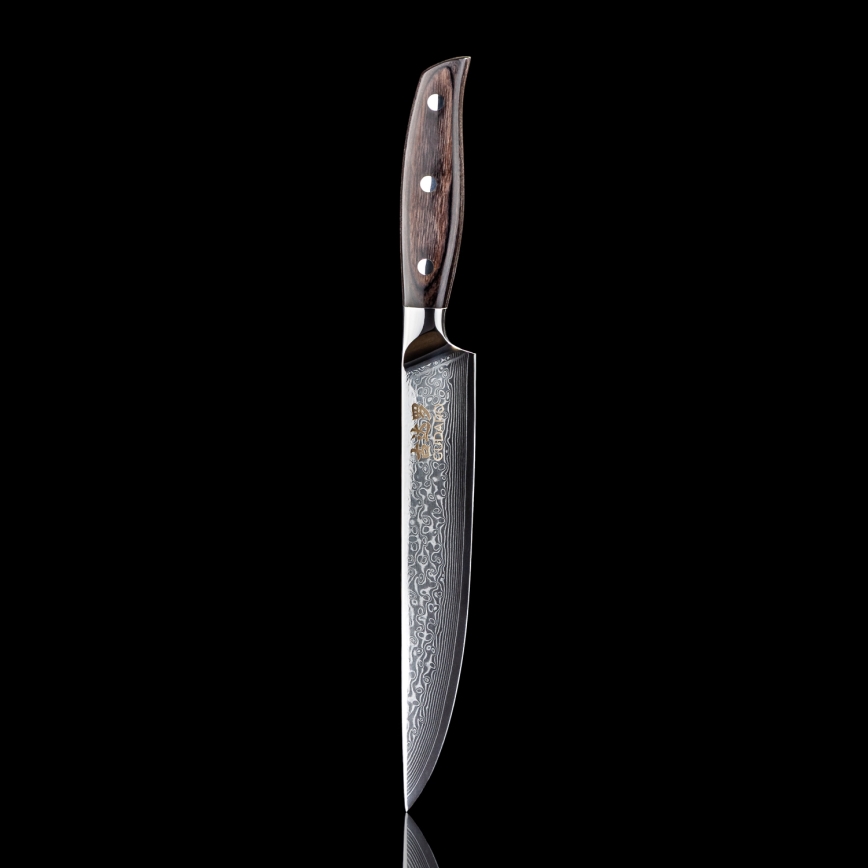 Gudaro - Damast-Tranchiermesser SHIRO 8, 67-lagiger Damaststahl, Länge 20 cm