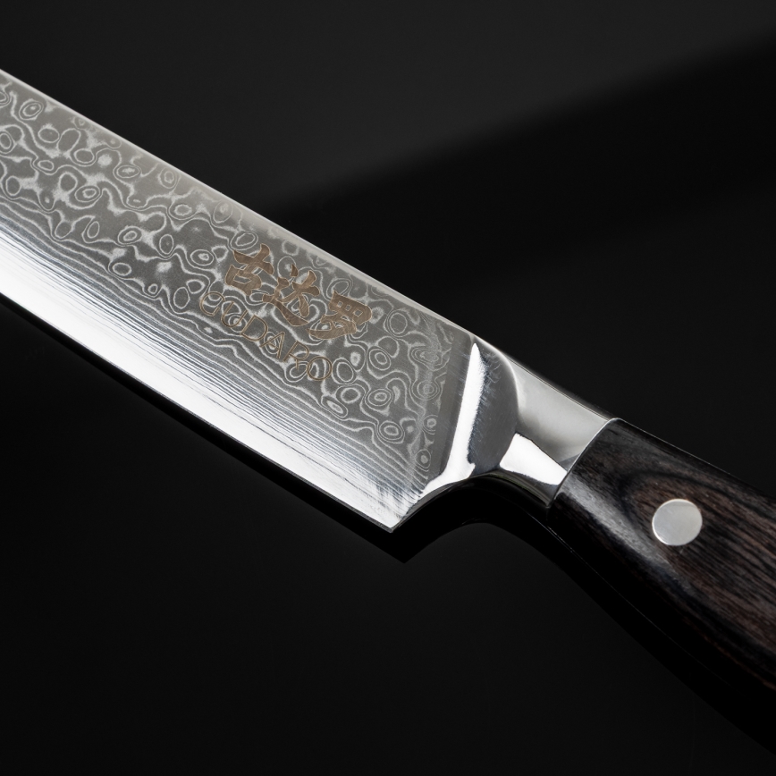 Gudaro - Damast-Tranchiermesser SHIRO 8, 67-lagiger Damaststahl, Länge 20 cm