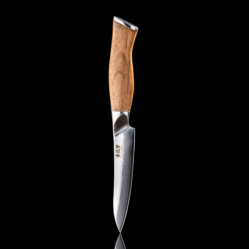 Gudaro - Damast-Universalküchenmesser TAKUMI 5, 67 Lagen Damaststahl, Klingenlänge 12,5 cm, Walnuss