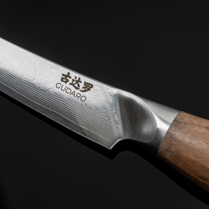 Gudaro - Damast-Universalküchenmesser TAKUMI 5, 67 Lagen Damaststahl, Klingenlänge 12,5 cm, Walnuss