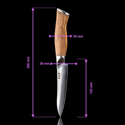 Gudaro - Damast-Universalküchenmesser TAKUMI 5, 67 Lagen Damaststahl, Klingenlänge 12,5 cm, Walnuss