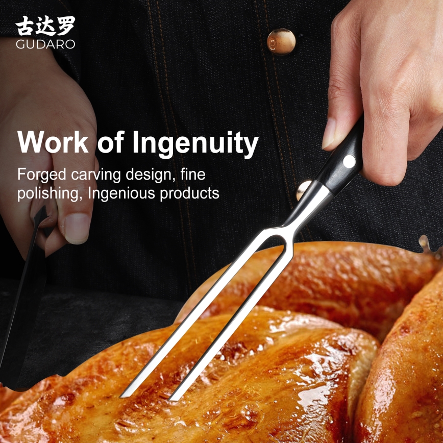 Gudaro - Küchengabel MIYABI schwarz/Pakkaholz