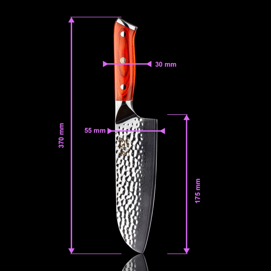 Gudaro - 5er-Set Damast-Küchenmesser MIYABI + Messerblock und Geflügelschere