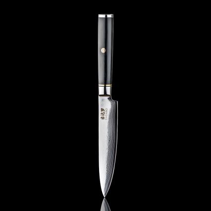 Gudaro - Damast-Universal-Küchenmesser AKIRO 5, 67-lagiger Stahl, Klingenlänge 12,5 cm, schwarz