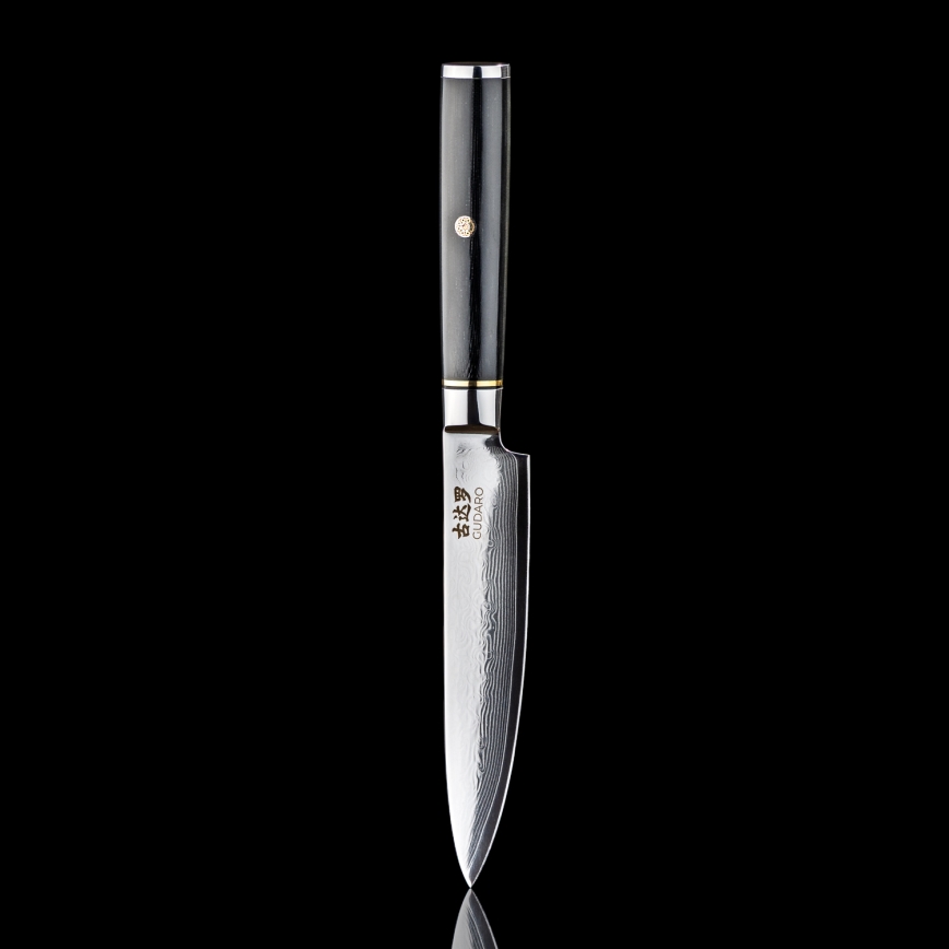Gudaro - Damast-Universal-Küchenmesser AKIRO 5, 67-lagiger Stahl, Klingenlänge 12,5 cm, schwarz