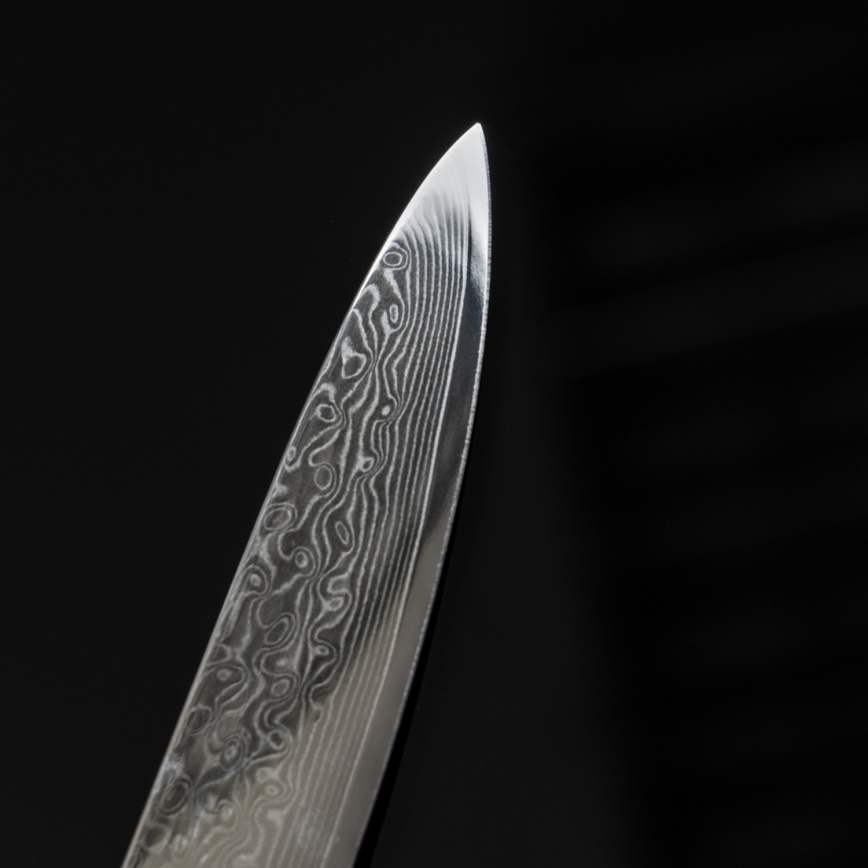 Gudaro - Damast-Universal-Küchenmesser AKIRO 5, 67-lagiger Stahl, Klingenlänge 12,5 cm, schwarz
