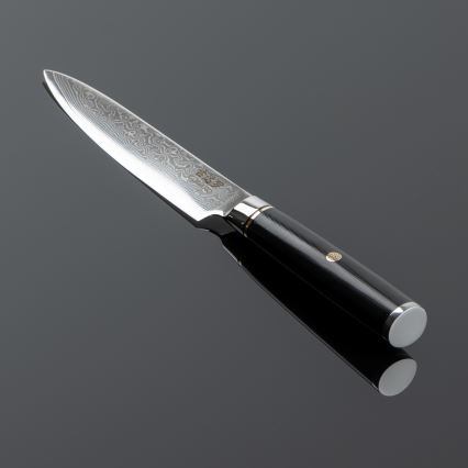 Gudaro - Damast-Universal-Küchenmesser AKIRO 5, 67-lagiger Stahl, Klingenlänge 12,5 cm, schwarz