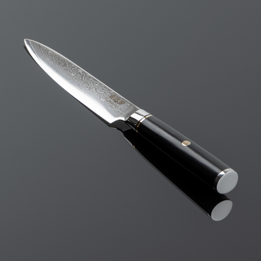 Gudaro - Damast-Universal-Küchenmesser AKIRO 5, 67-lagiger Stahl, Klingenlänge 12,5 cm, schwarz