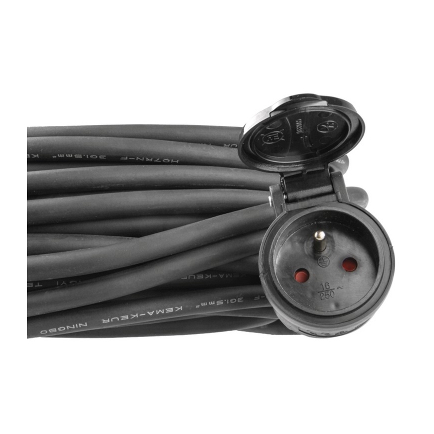 Gummi-Verlängerungskabel, 1-fach, 20 m, Schutzart IP44