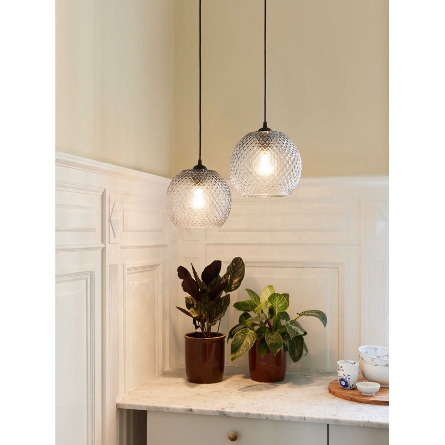 Halo Design 718436 - Hängeleuchte mit Kabel NOBB 1xE27/40W/230V Ø 22 cm klar