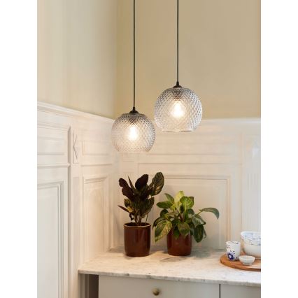 Halo Design 718436 - NOBB Pendelleuchte an Kabel, 1xE27/40W/230V, transparent