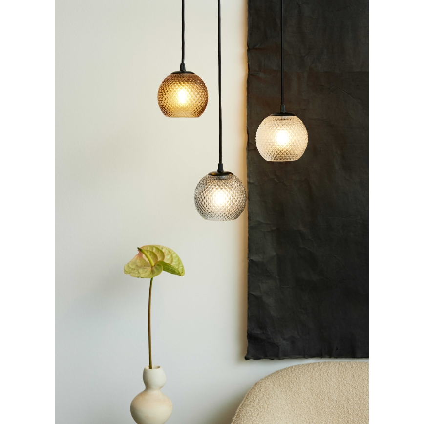 Halo Design 718443 - Pendelleuchte mit Kabelaufhängung NOBB 1xE27/40W/230V Ø 22 cm rauchgrau